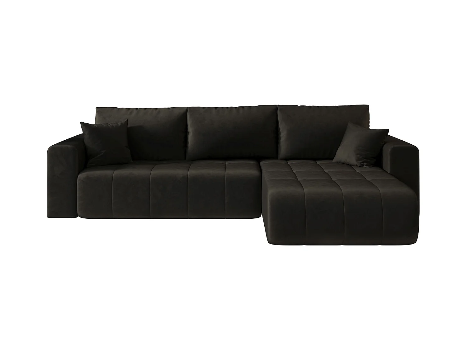ECKSOFA mit Schlaffunktion MILO Monolith 95 Schwarz Rechts L-Form Sofa mit Stauraum Bettkasten Wohnzimmersofa Couch Sofa Bettsofa Bettkasten Bettcouch