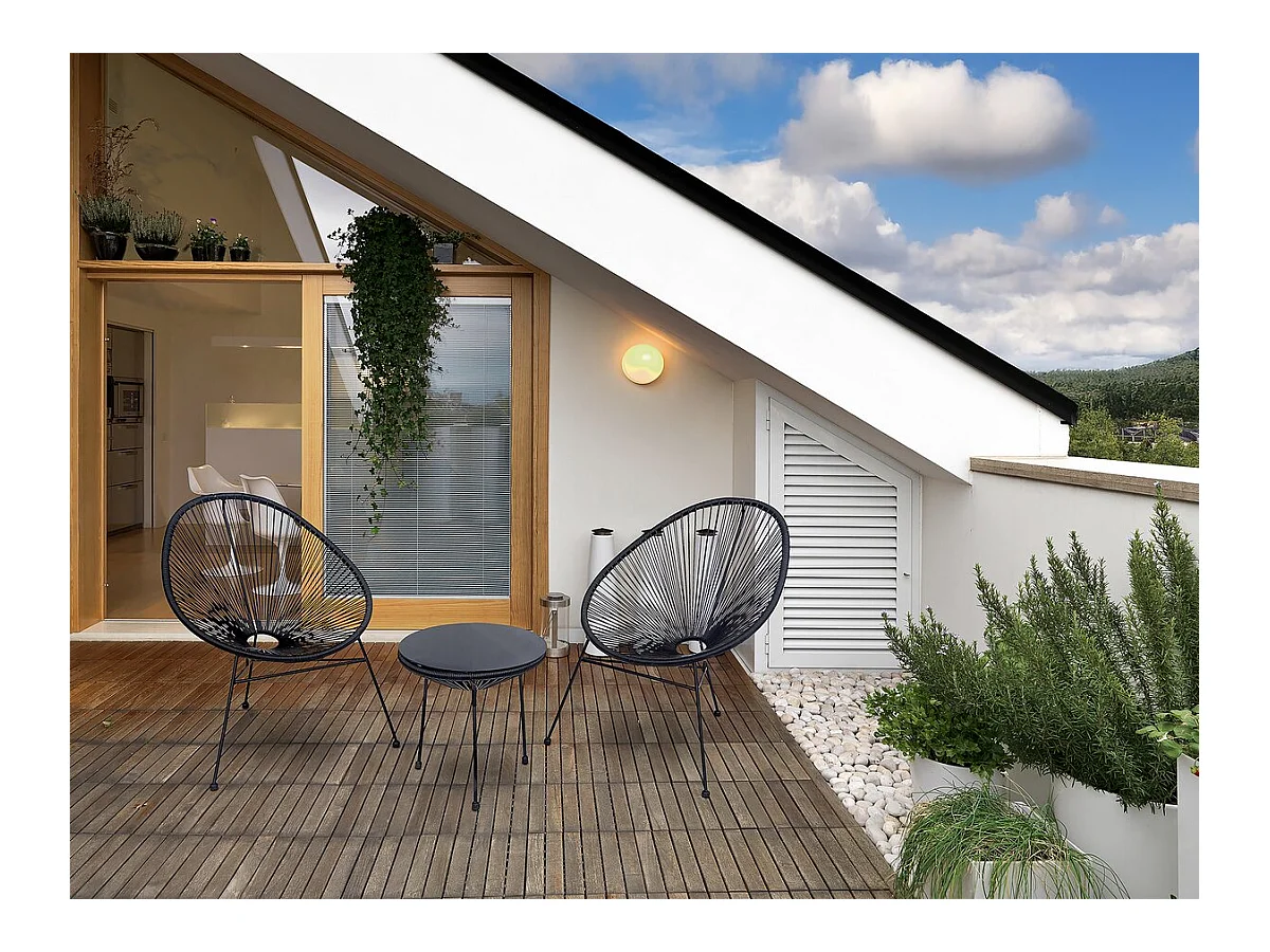 Gartenmöbelgarnitur Acapulco aus Metall "Odea" – 2-Sitzer – Schwarz