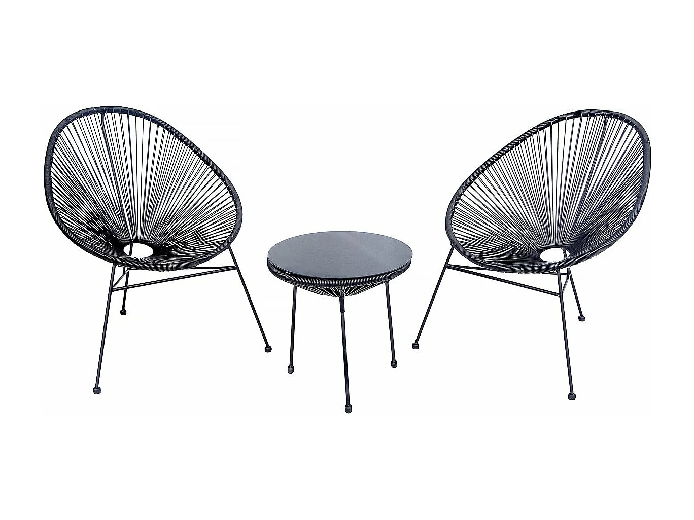 Salon de jardin acapulco en métal "Odea" - 2 places - Noir