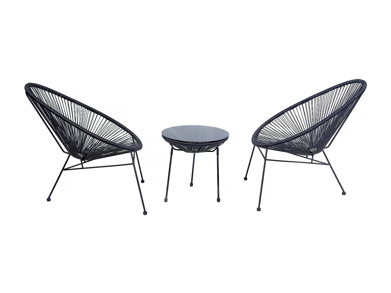 Acapulco tuinset van metaal "Odea" - 2 plaatsen - Zwart