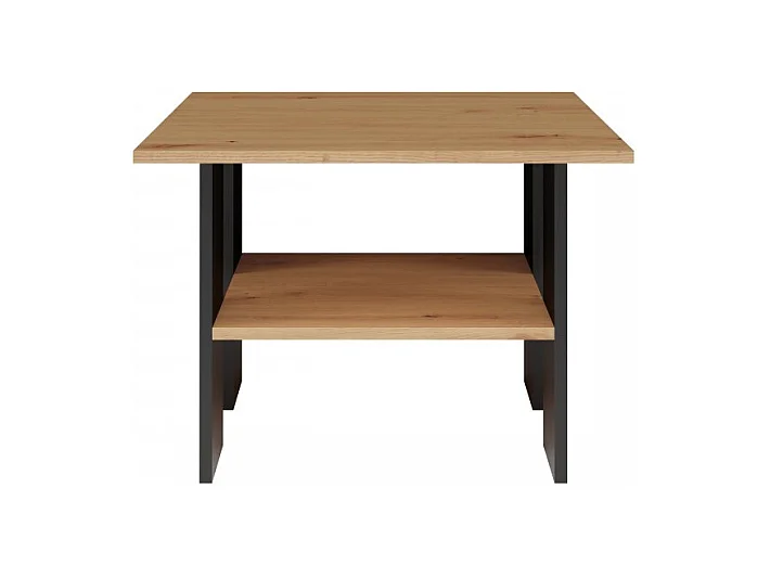 Stolik "Moderna" | Dąb Artisan / Czarny | 60x60x45 cm | Ława Salonowa