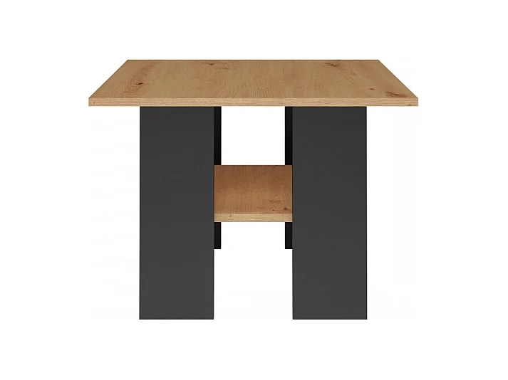 Stolik "Moderna" | Dąb Artisan / Czarny | 60x60x45 cm | Ława Salonowa