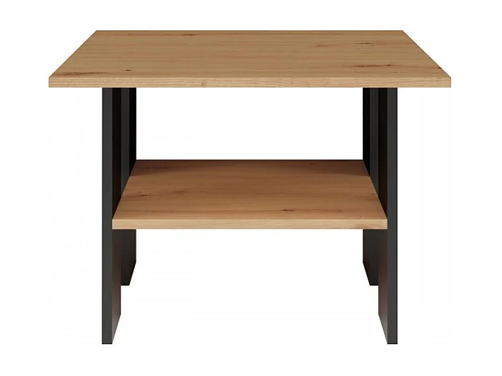 Stolik "Moderna" | Dąb Artisan / Czarny | 60x60x45 cm | Ława Salonowa