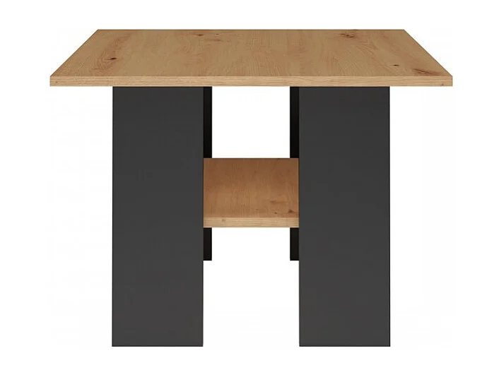 Stolik "Moderna" | Dąb Artisan / Czarny | 60x60x45 cm | Ława Salonowa