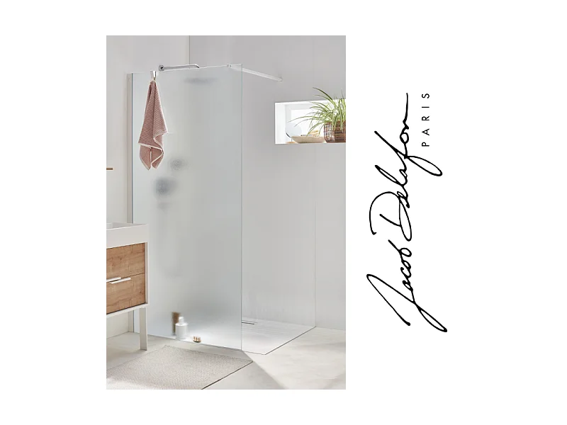 Paroi de douche JACOB DELAFON Contra textile 100cm + kit profilé Blanc mat