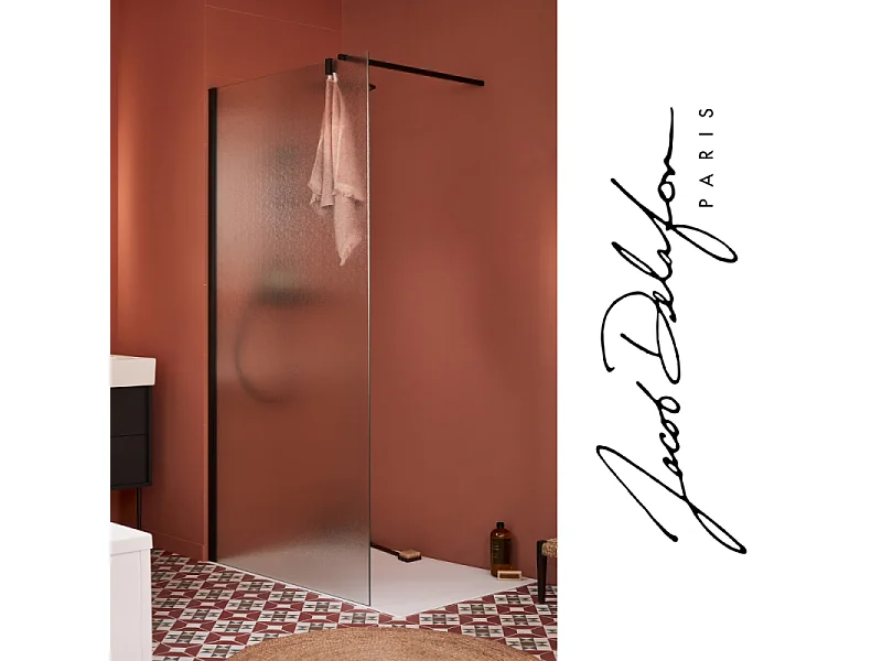 Paroi de douche JACOB DELAFON Contra textile 120cm + kit profilé Noir mat