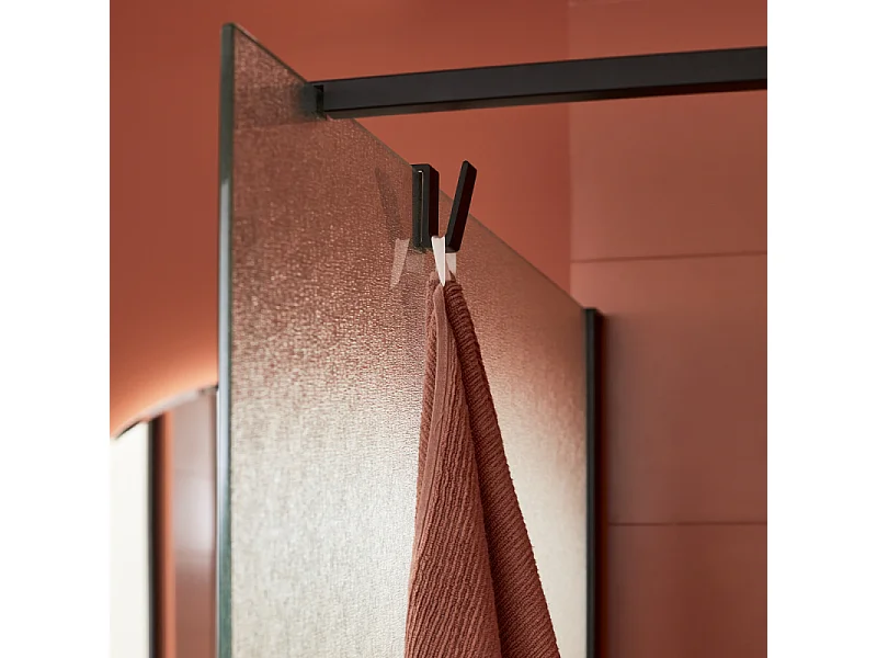 Paroi de douche JACOB DELAFON Contra textile 120cm + kit profilé Noir mat