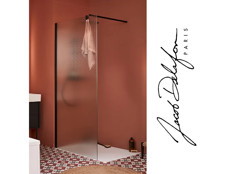 Paroi de douche JACOB DELAFON Contra textile 120cm + kit profilé Noir mat