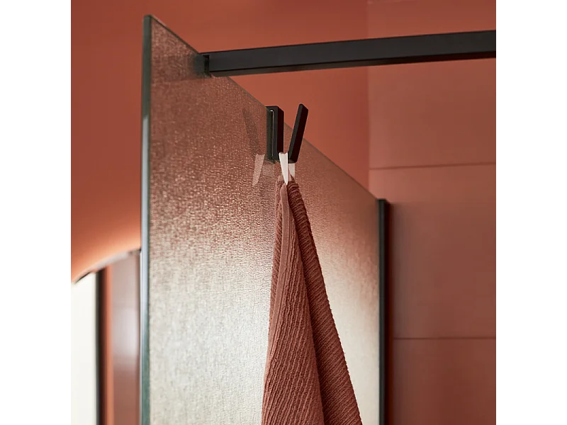 Paroi de douche JACOB DELAFON Contra textile 120cm + kit profilé Noir mat