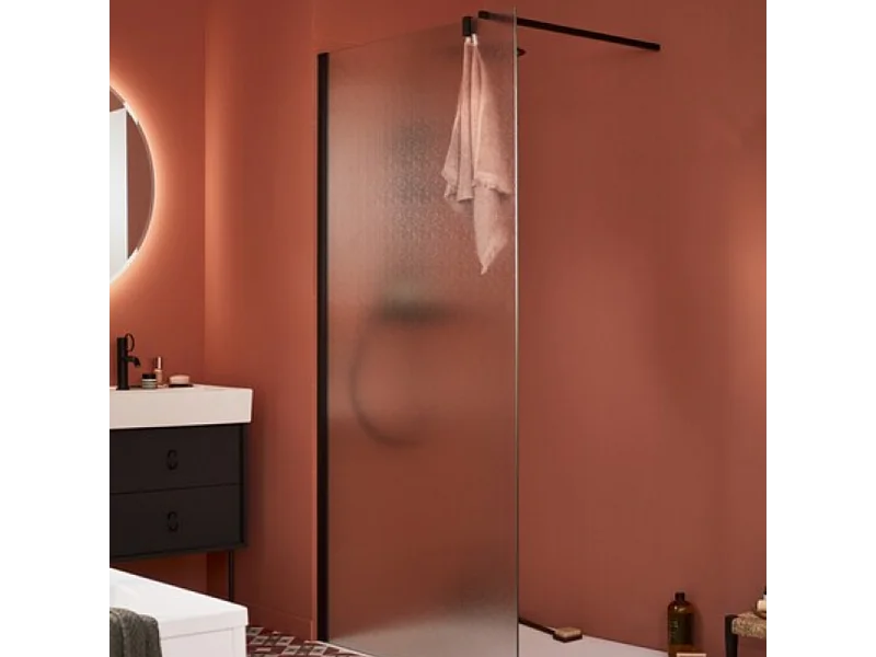 Paroi de douche JACOB DELAFON Contra textile 120cm + kit profilé Noir mat