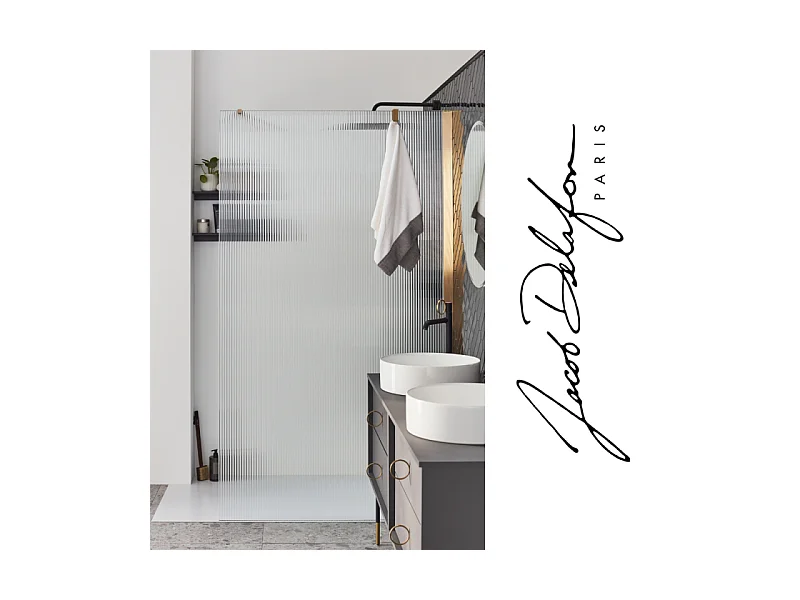 Paroi de douche JACOB DELAFON Contra flute 100cm + kit profilé Laiton brossé