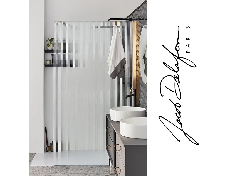 Paroi de douche JACOB DELAFON Contra flute 100cm + kit profilé Laiton brossé