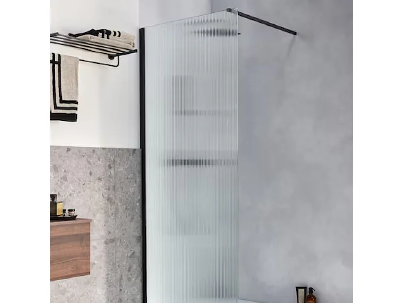 Paroi de douche JACOB DELAFON Contra flute 100cm + kit profilé Noir mat