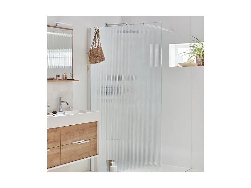 Paroi de douche JACOB DELAFON Contra flute 120cm + kit profilé Blanc mat