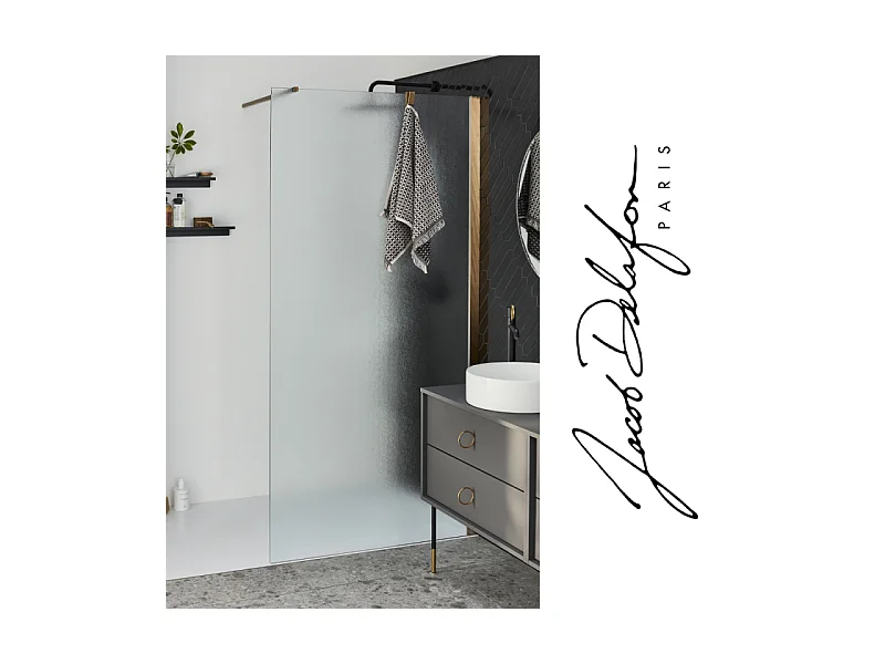 Paroi de douche JACOB DELAFON Contra textile 100cm + kit profilé Laiton brossé