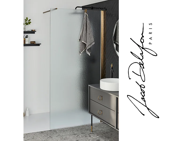 Paroi de douche JACOB DELAFON Contra textile 100cm + kit profilé Laiton brossé