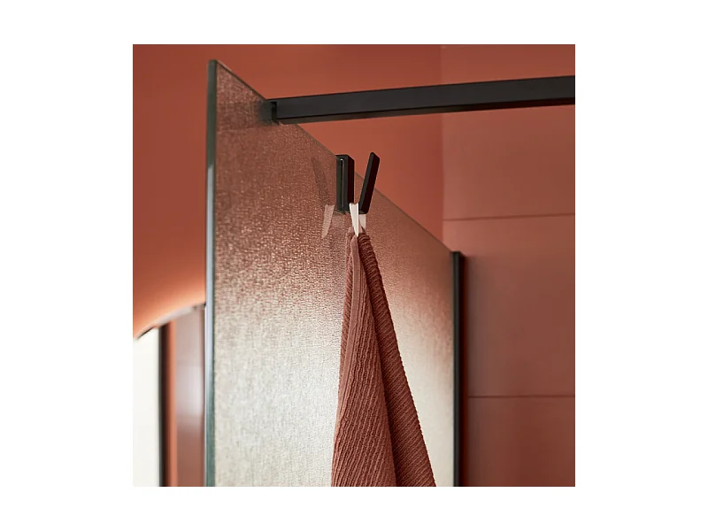 Paroi de douche JACOB DELAFON Contra textile 100cm + kit profilé Noir mat