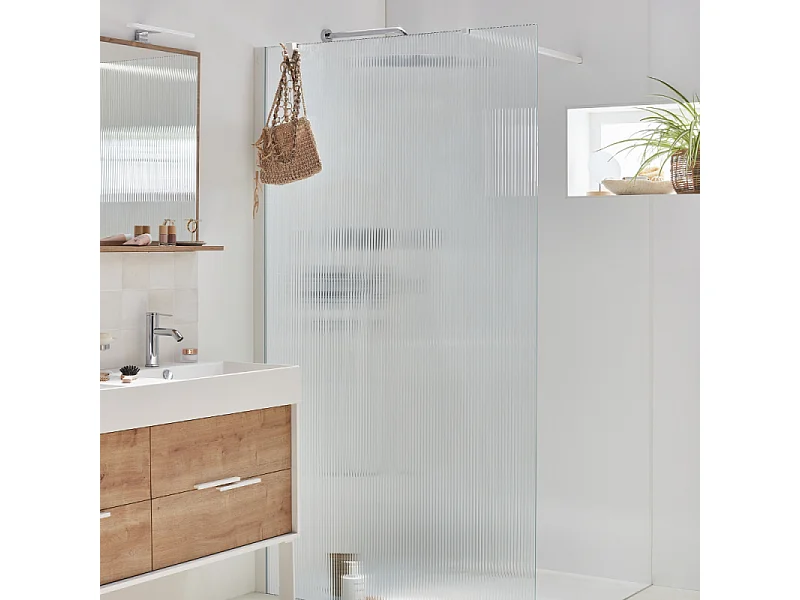Paroi de douche JACOB DELAFON Contra flute 100cm + kit profilé Blanc mat