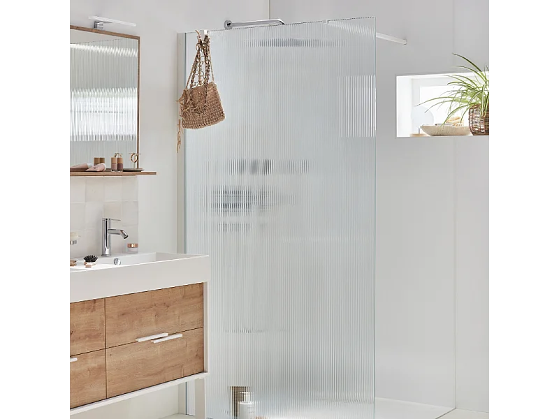 Paroi de douche JACOB DELAFON Contra flute 100cm + kit profilé Blanc mat
