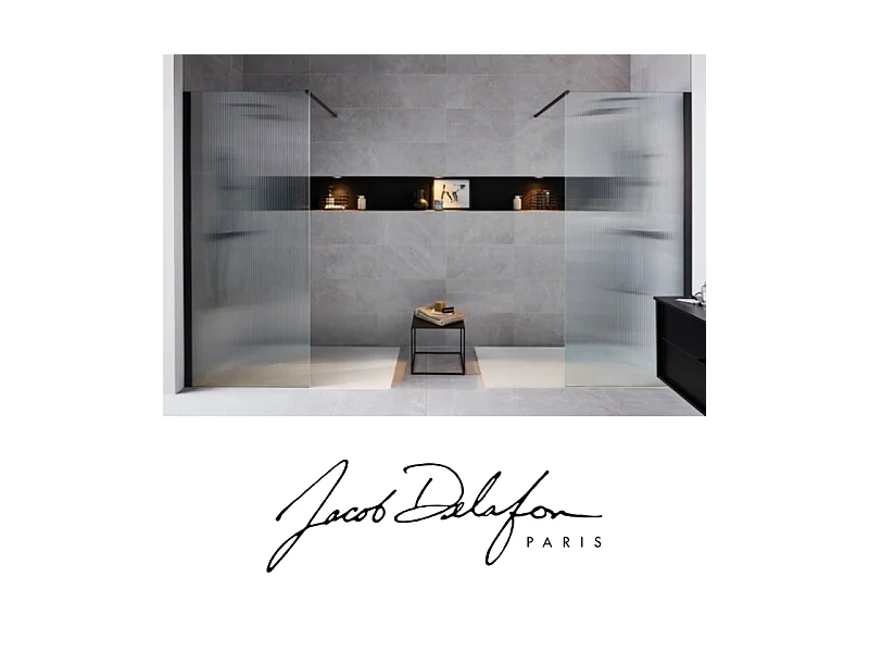 Paroi de douche JACOB DELAFON Contra flute 120cm + kit profilé Noir mat