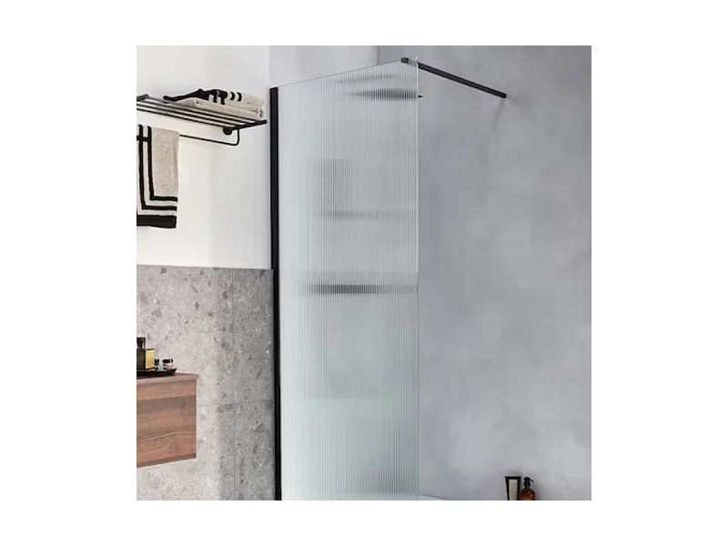 Paroi de douche JACOB DELAFON Contra flute 120cm + kit profilé Noir mat