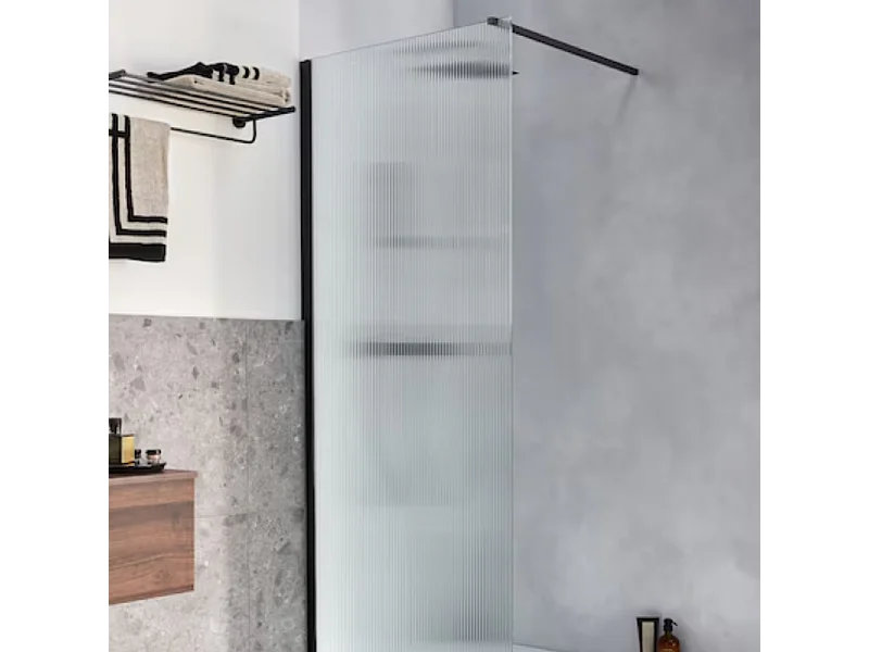 Paroi de douche JACOB DELAFON Contra flute 120cm + kit profilé Noir mat