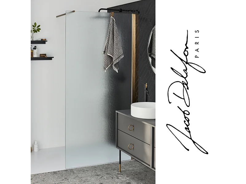 Paroi de douche JACOB DELAFON Contra textile 120cm + kit profilé Laiton brossé