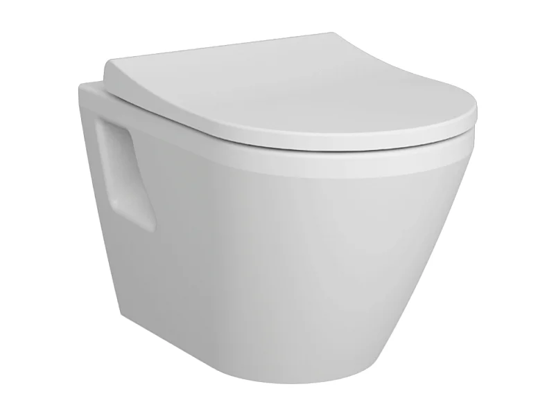 Cuvette WC suspendu sans bride VitrA Integra blanc avec abattant frein de chute