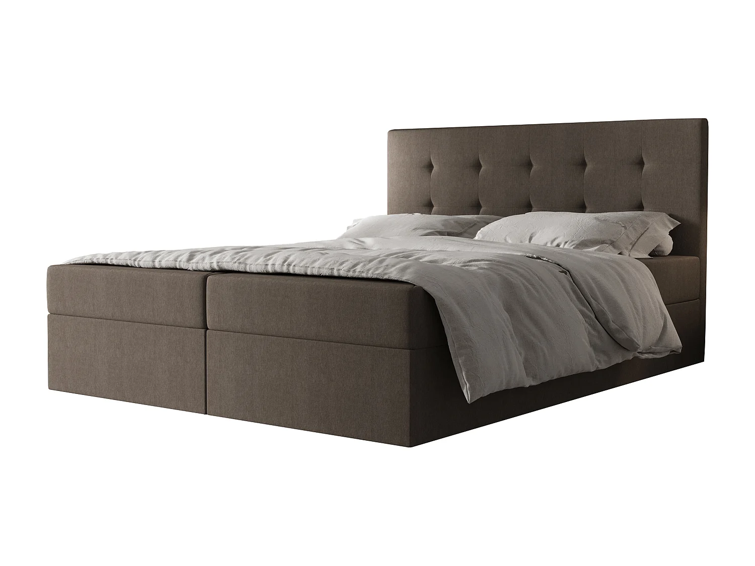 AX LIVING lit boxspring 180x200 avec coffre de rangement Dahlina brun – élégance sans surmatelas
