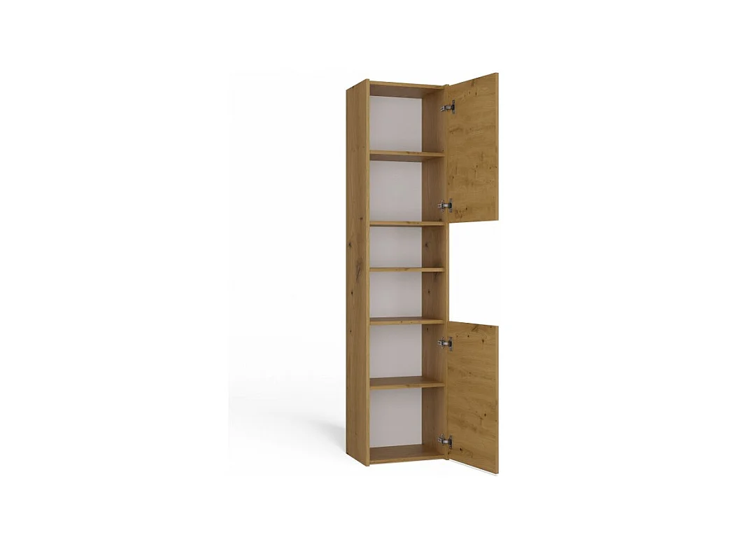 Szafka Łazienkowa Sara S40 | Dąb Artisan | 40x30x170 cm | Słupek Łazienkowy, Półki