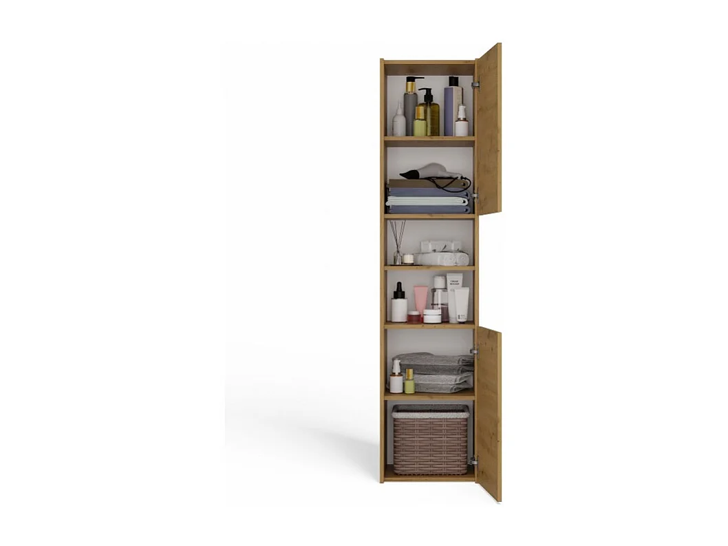 Szafka Łazienkowa Sara S40 | Dąb Artisan | 40x30x170 cm | Słupek Łazienkowy, Półki