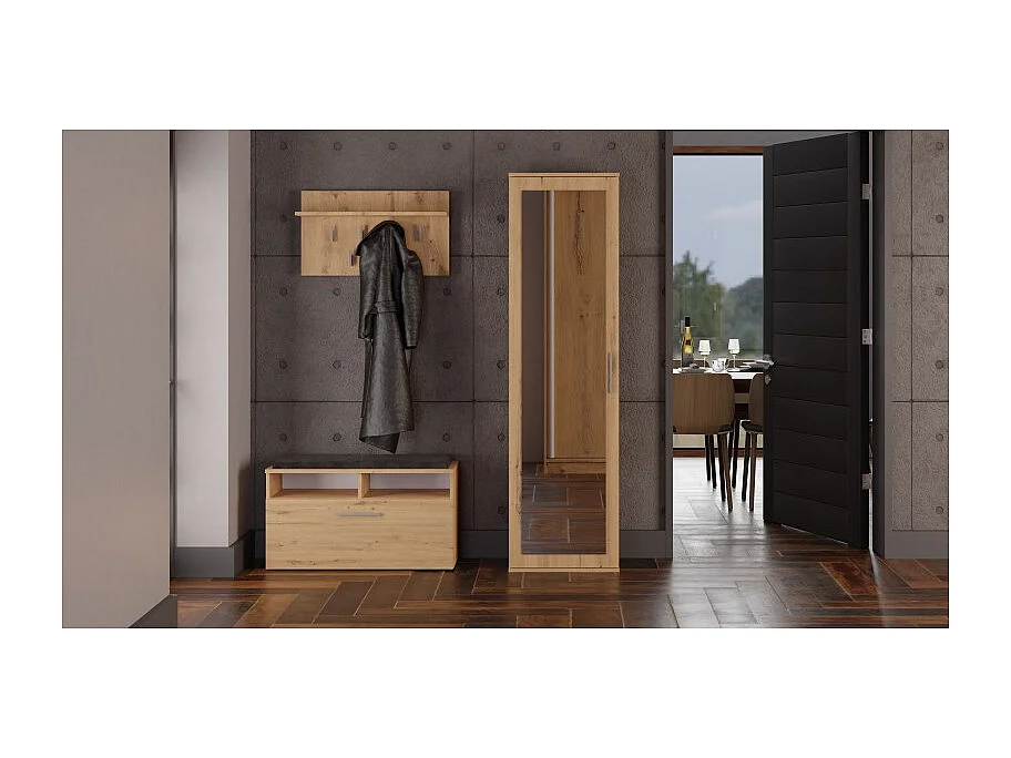 DUO - Armadio per ingresso o corridoio - 50x35x180 cm - Rovere Artisan