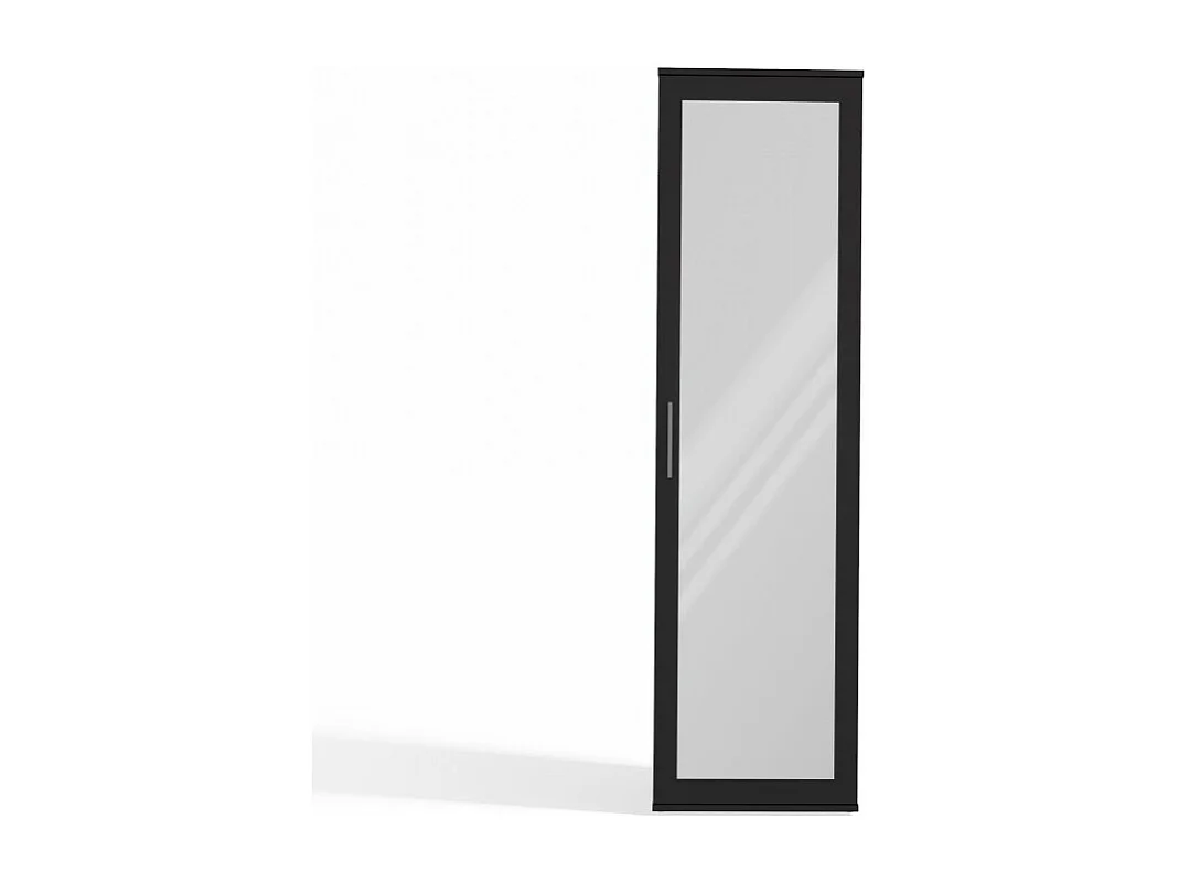 Szafa Duo | Czarna| Nowoczesna Szafa z lustrem | 50x35x180 cm | Przedpokój