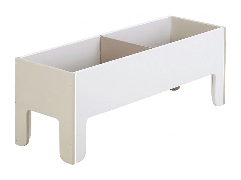 Coffre à jouet beige pour enfant sans visserie 2 cases - TONI 1922