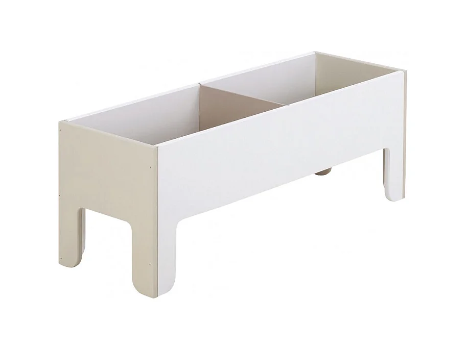 Coffre à jouet beige pour enfant sans visserie 2 cases - TONI 1922