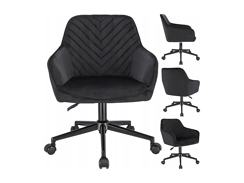 Fauteuil NAPOLI noir sur pieds noirs