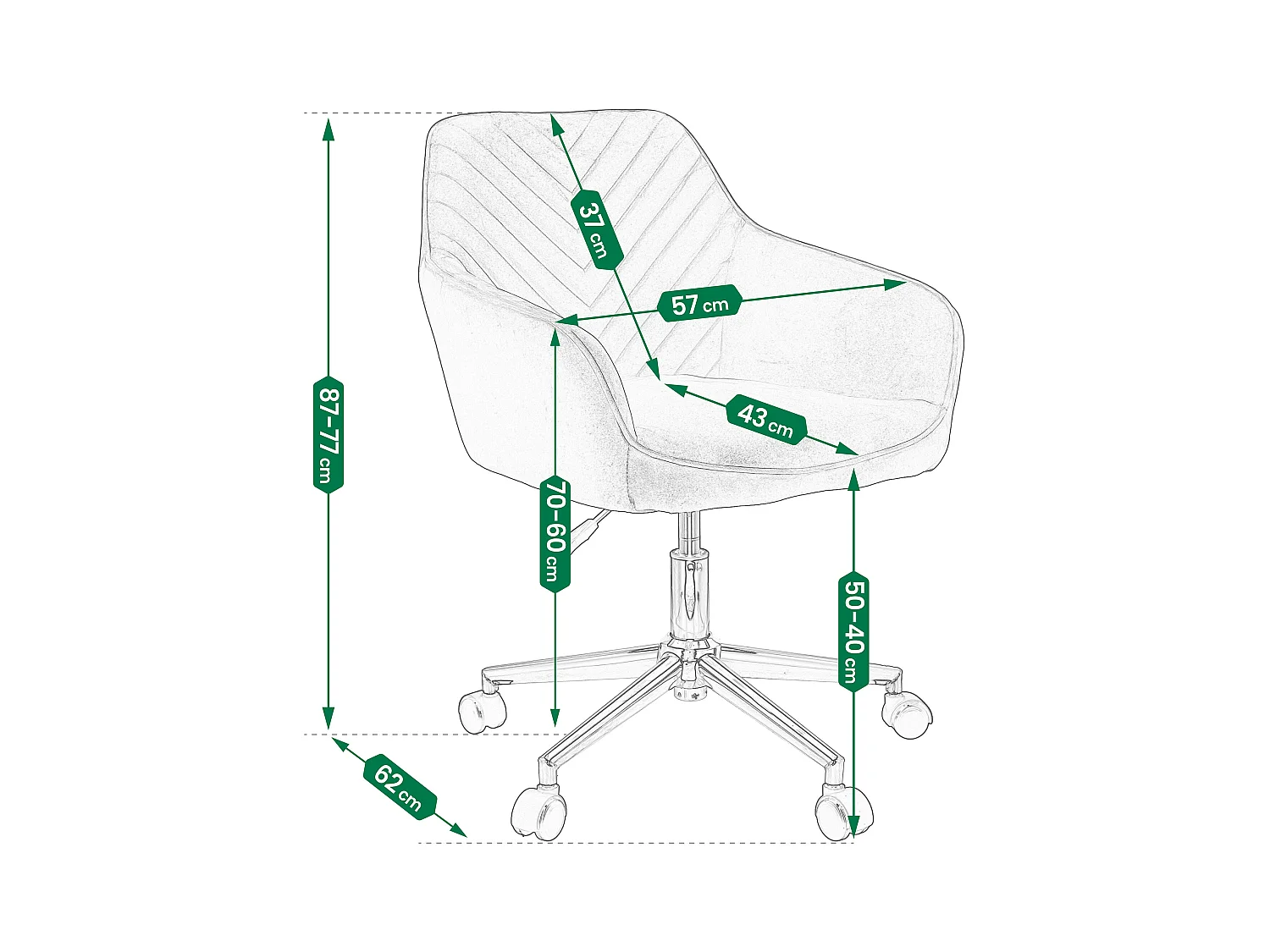 Fauteuil NAPOLI noir sur pieds noirs