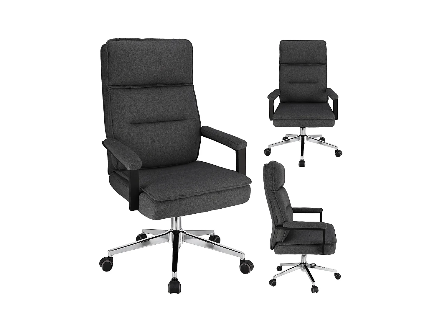 Fauteuil de bureau SEGO tissu gris foncé