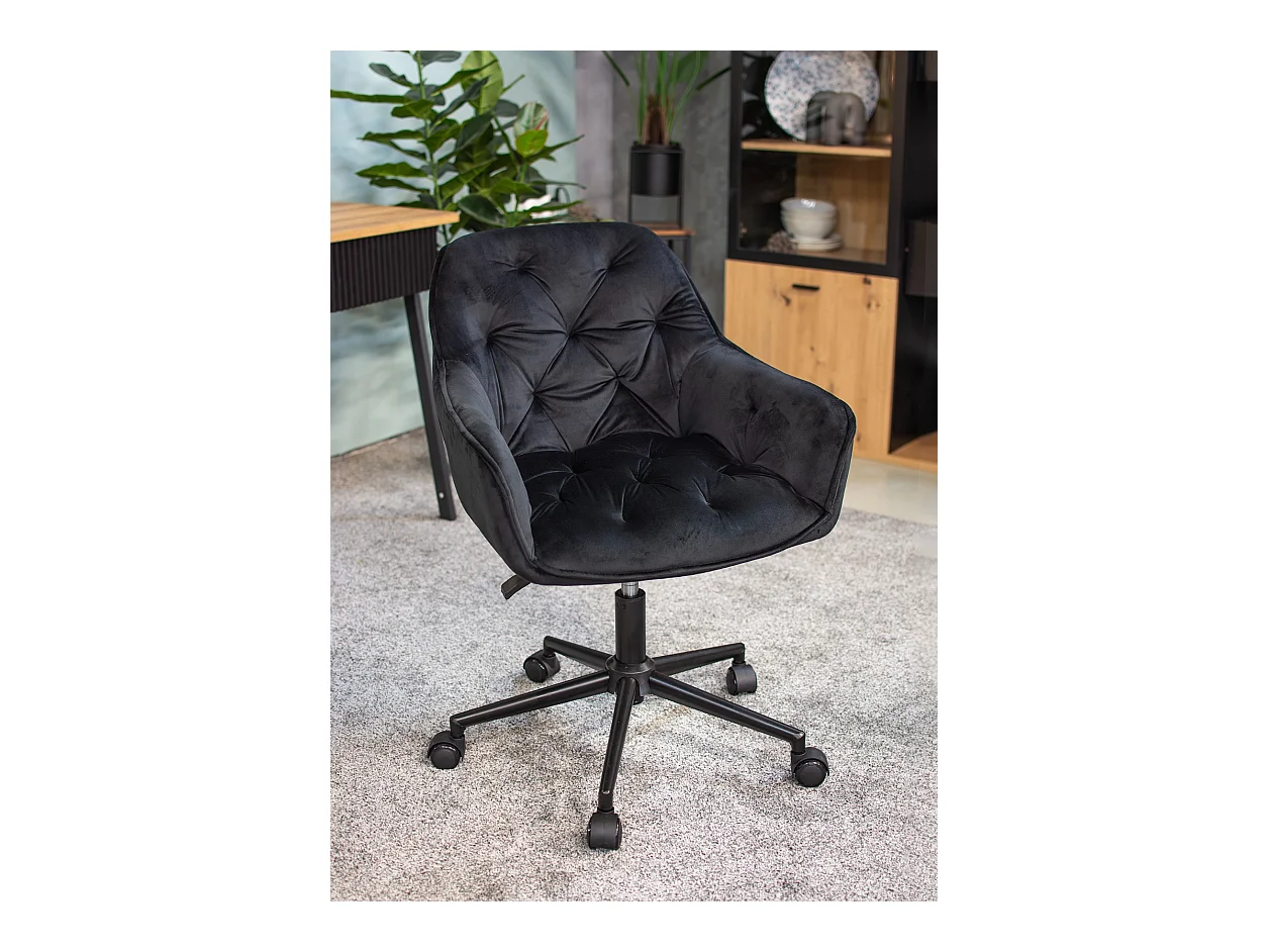 Fauteuil LARGO noir sur pieds noirs