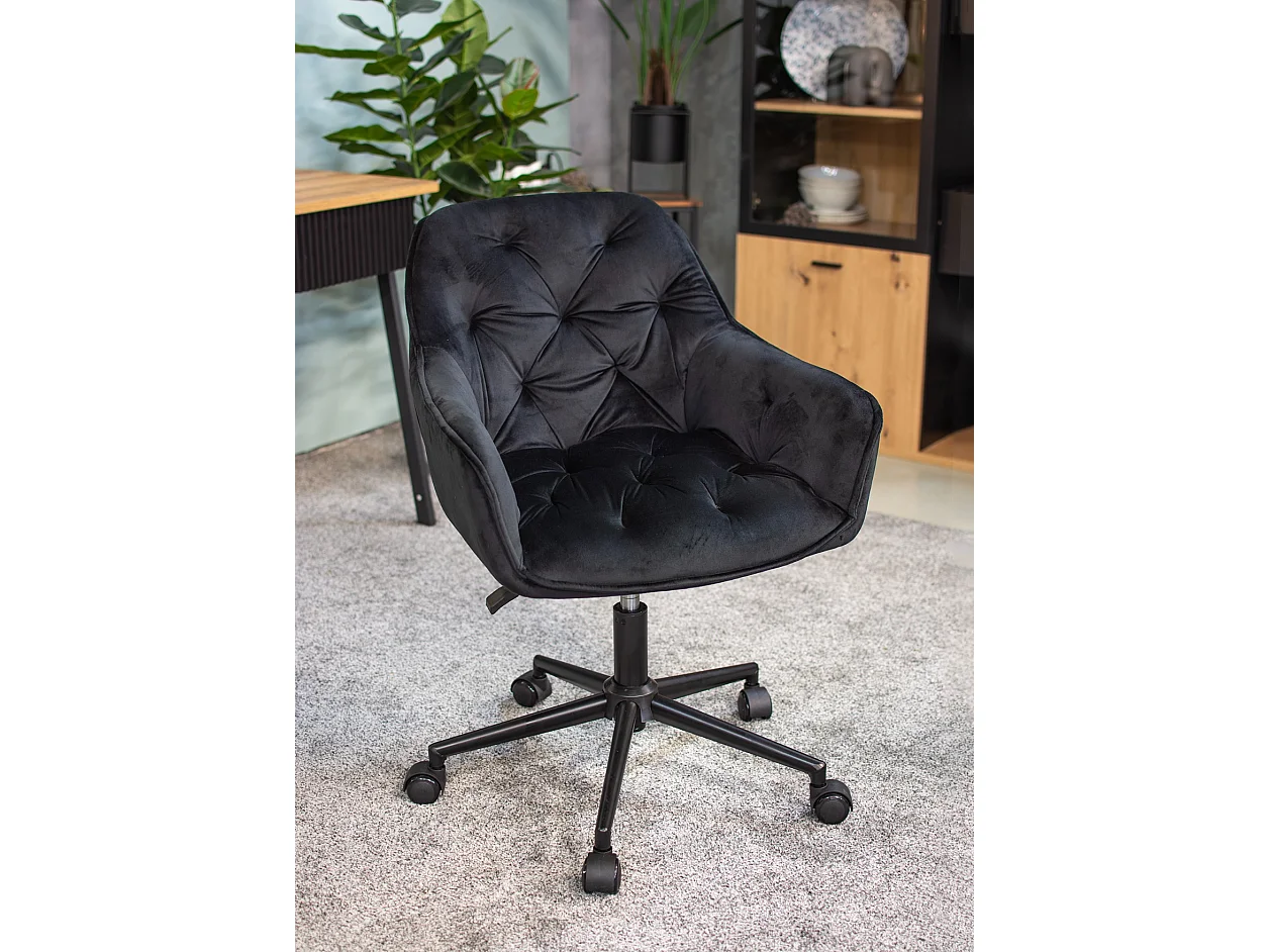 Fauteuil LARGO noir sur pieds noirs