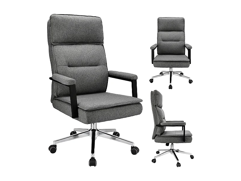 Fauteuil de bureau SEGO tissu gris clair