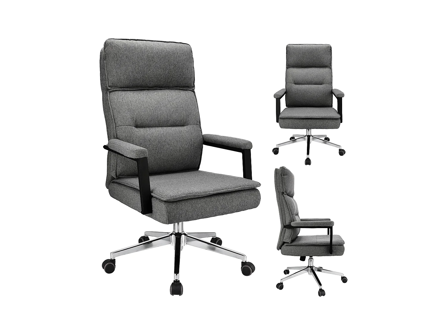 Fauteuil de bureau SEGO tissu gris clair