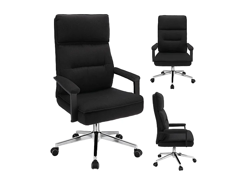 Fauteuil de bureau SEGO tissu noir