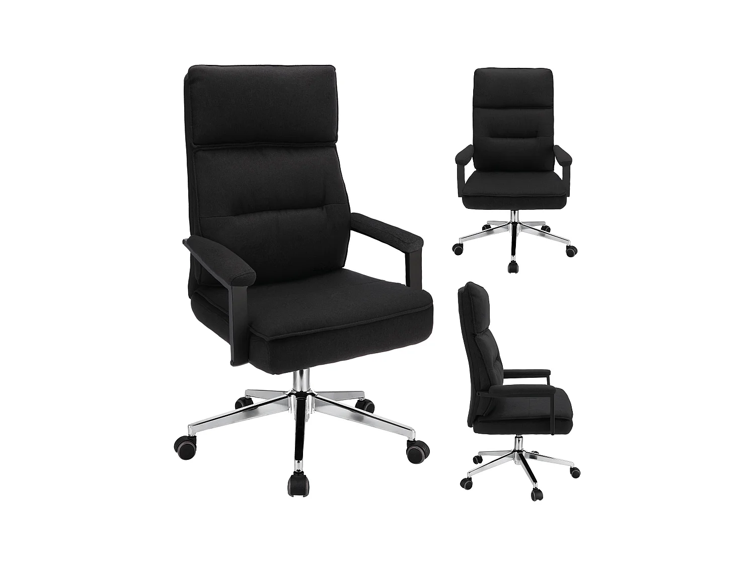 Fauteuil de bureau SEGO tissu noir