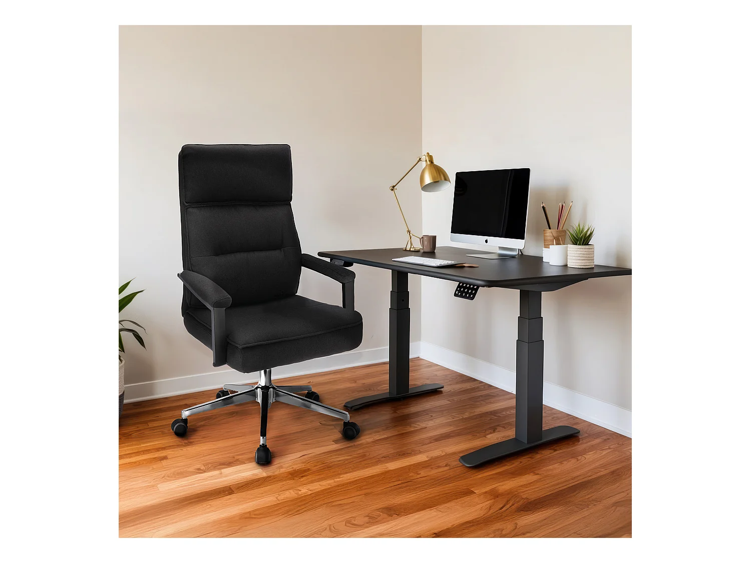 Fauteuil de bureau SEGO tissu noir