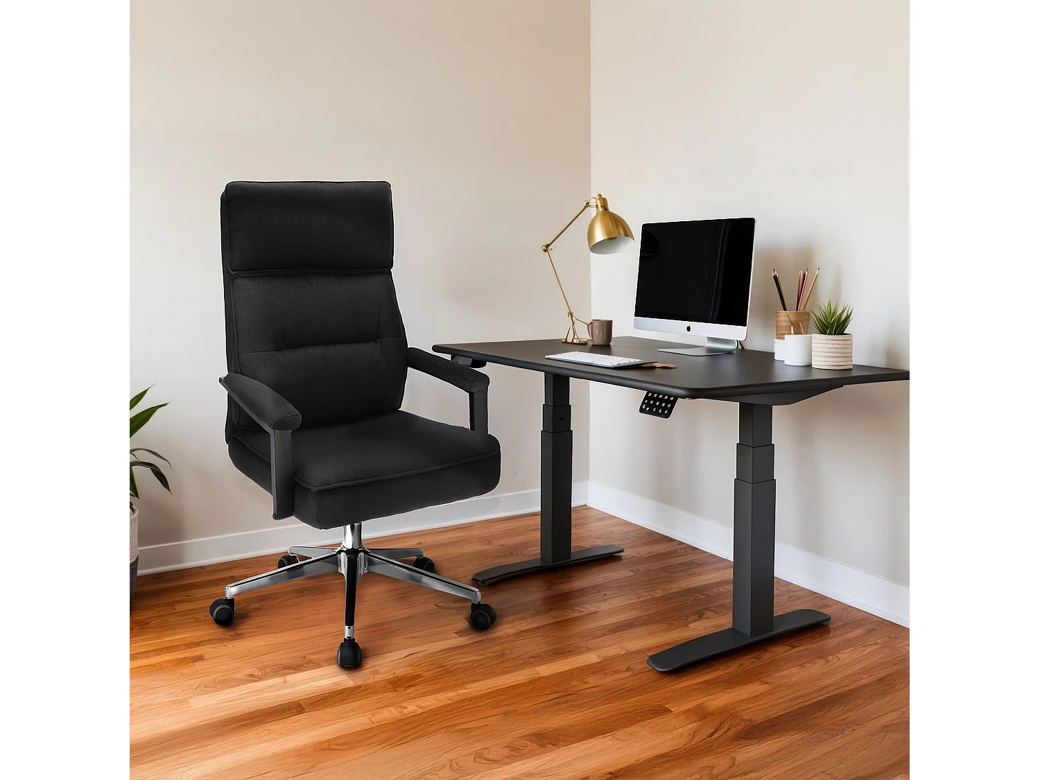 Fauteuil de bureau SEGO tissu noir