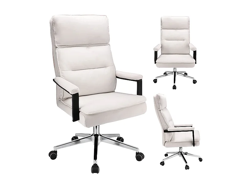SEGO fauteuil de bureau en cuir écologique blanc