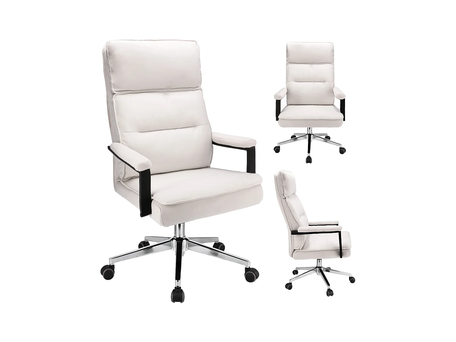 SEGO fauteuil de bureau en cuir écologique blanc