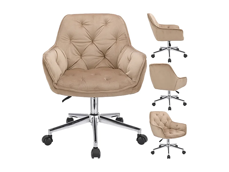 Fauteuil LARGO en beige avec pieds en argent