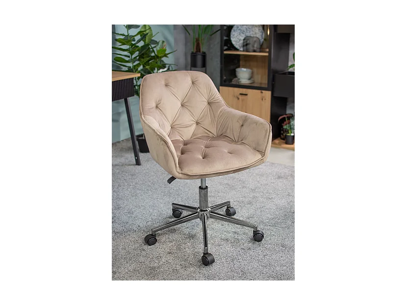 Fauteuil LARGO en beige avec pieds en argent